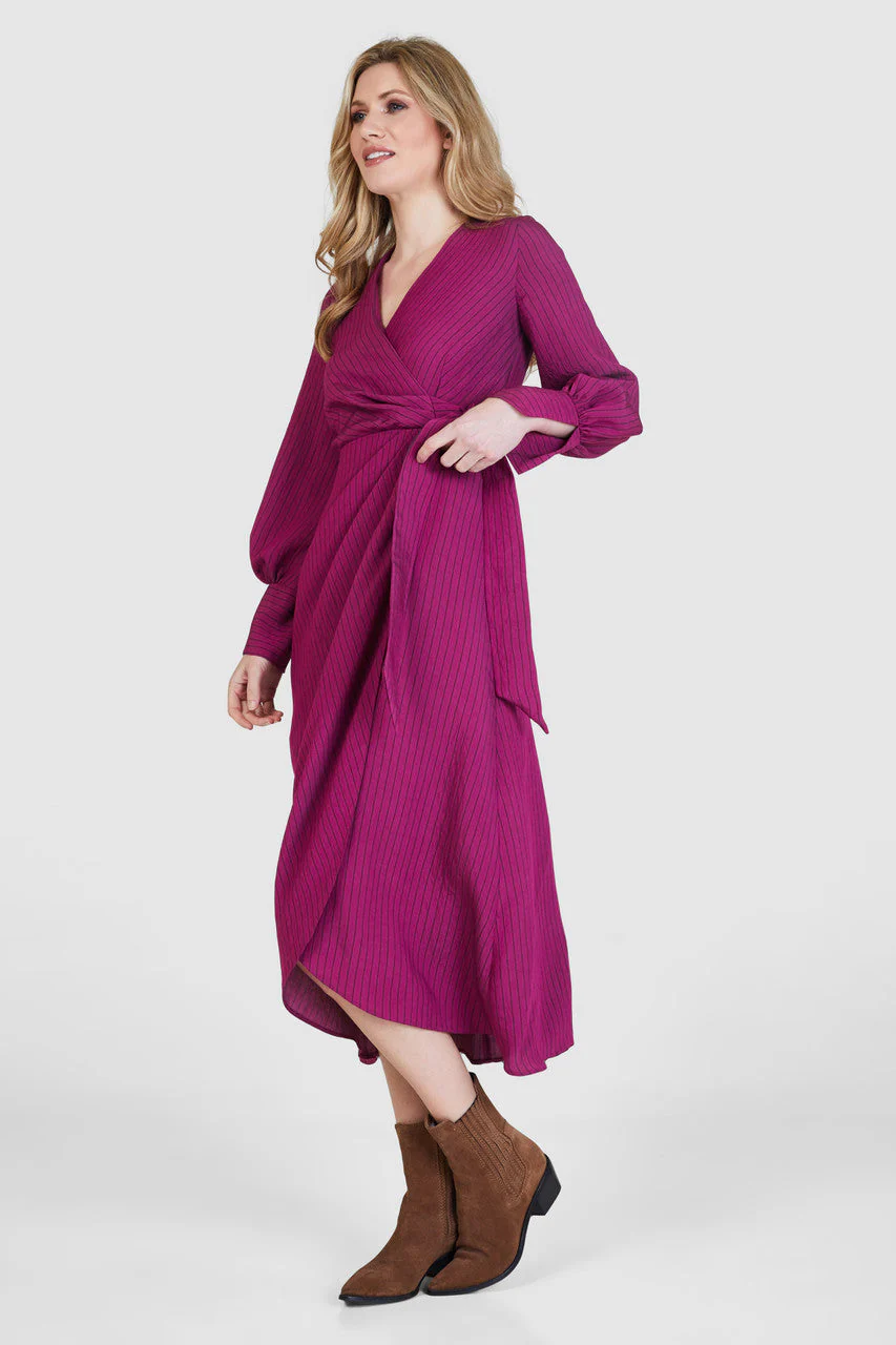 Maura Kimono Dress (Magenta) - Image 3