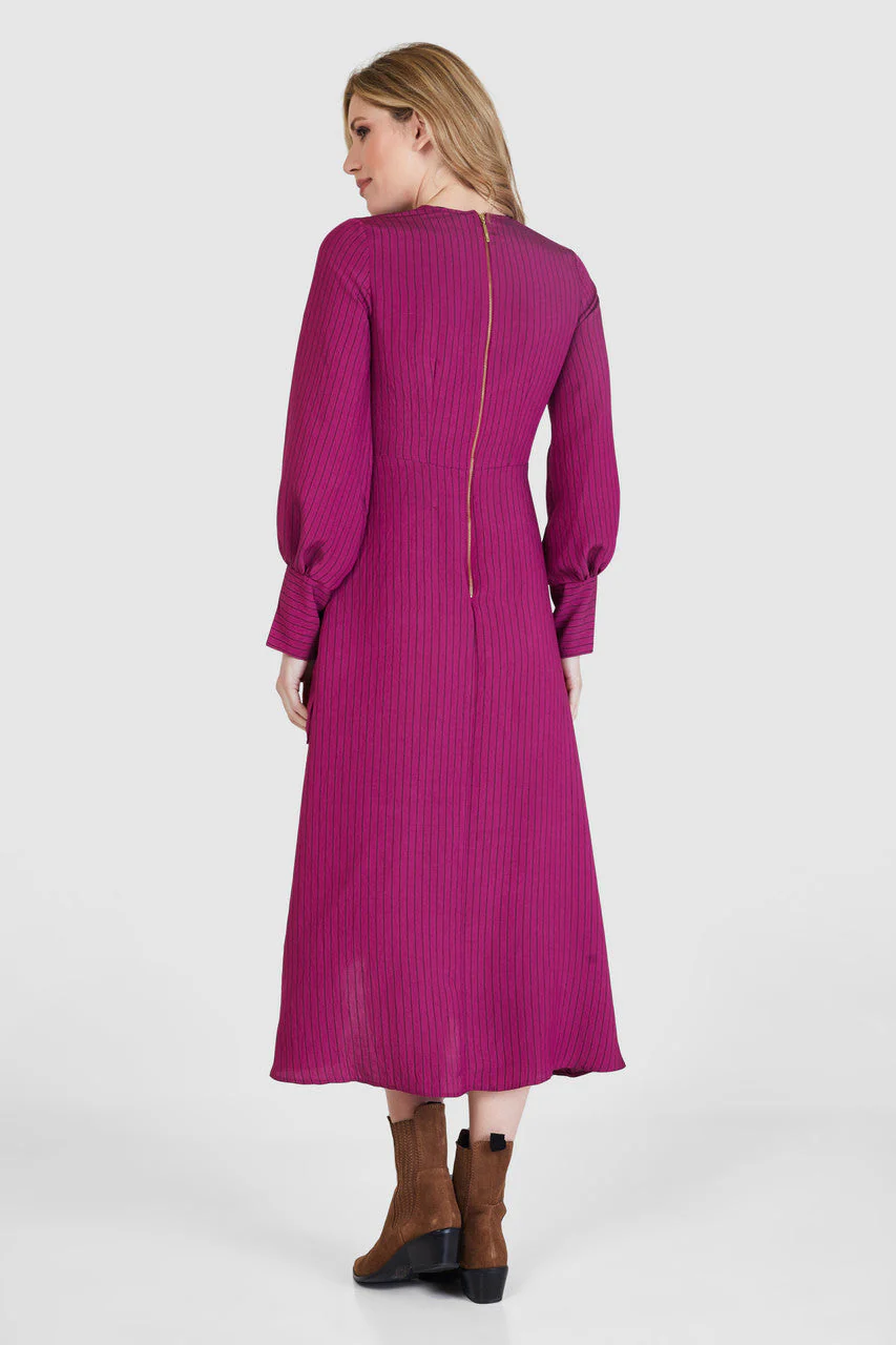 Maura Kimono Dress (Magenta) - Image 4