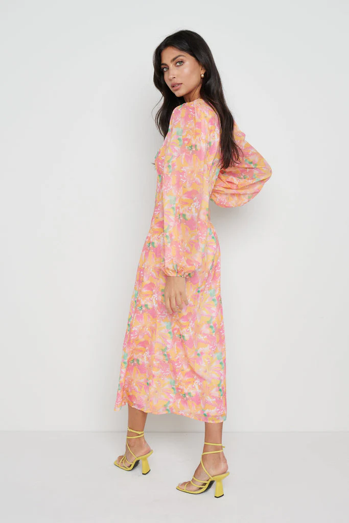 Naya Midaxi Dress (Orange & Pink) - Image 6