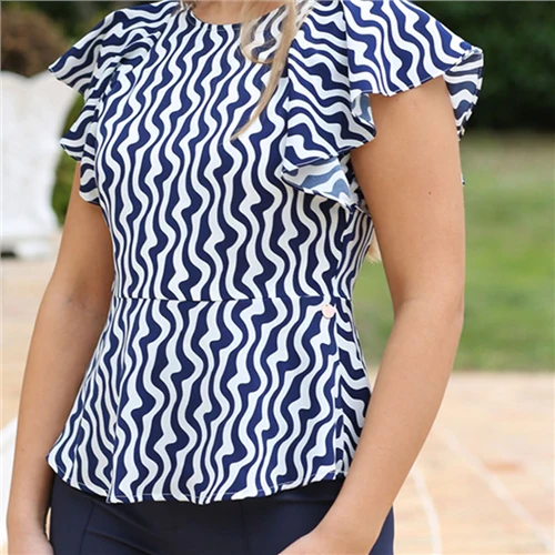 POLLY TOP (NAVY/WHITE) - Image 2