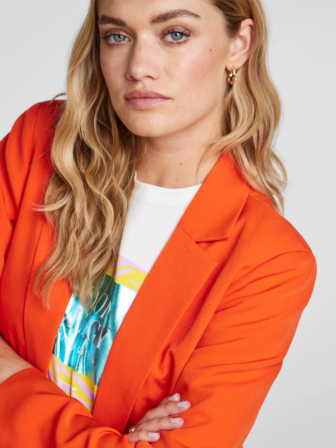 Amelia Oversized Blazer (Tangerine Tango) - Image 4