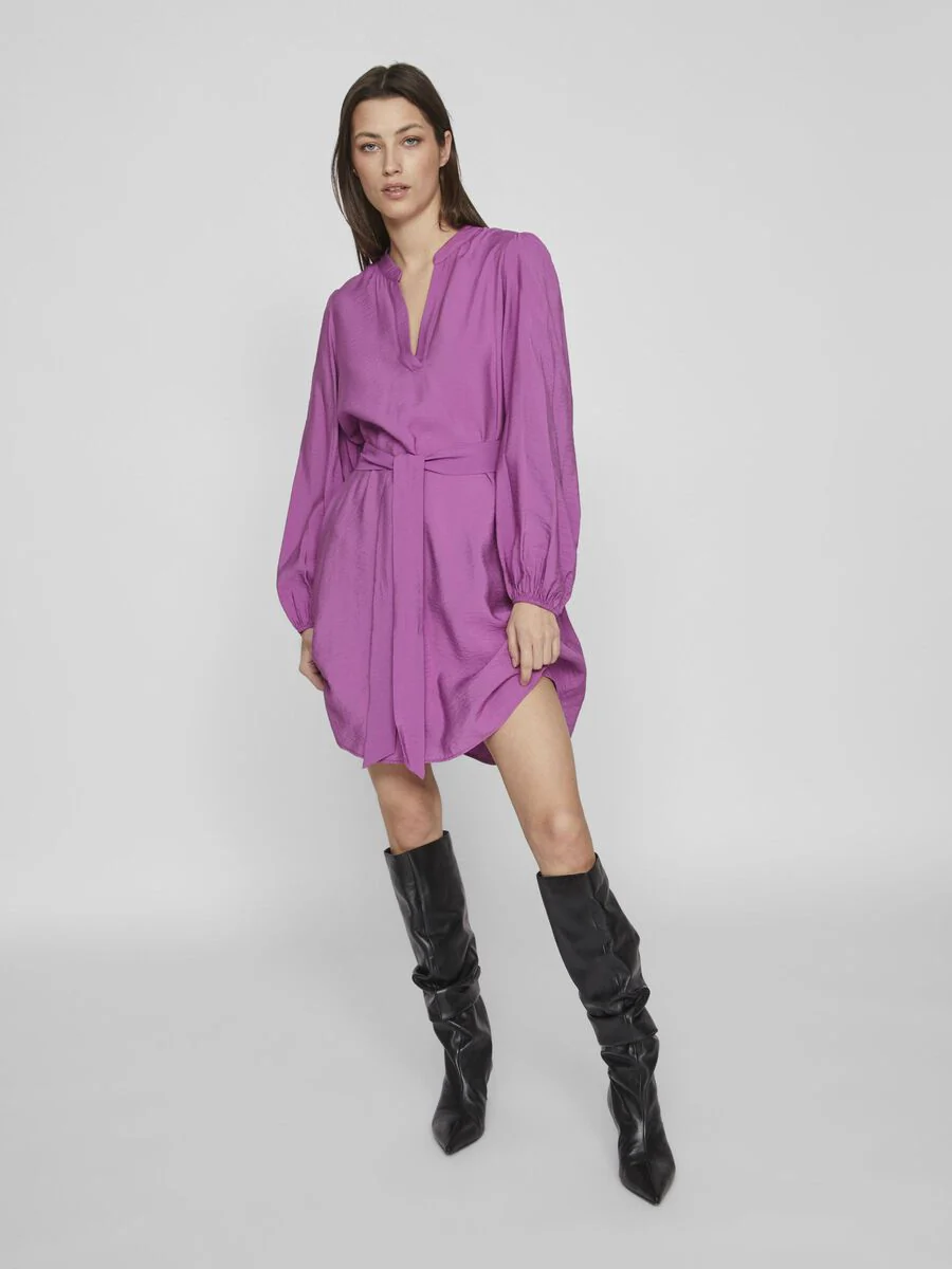 VANDY L/S SHORT DRESS (CATTLEYA ORCHID) - Image 2