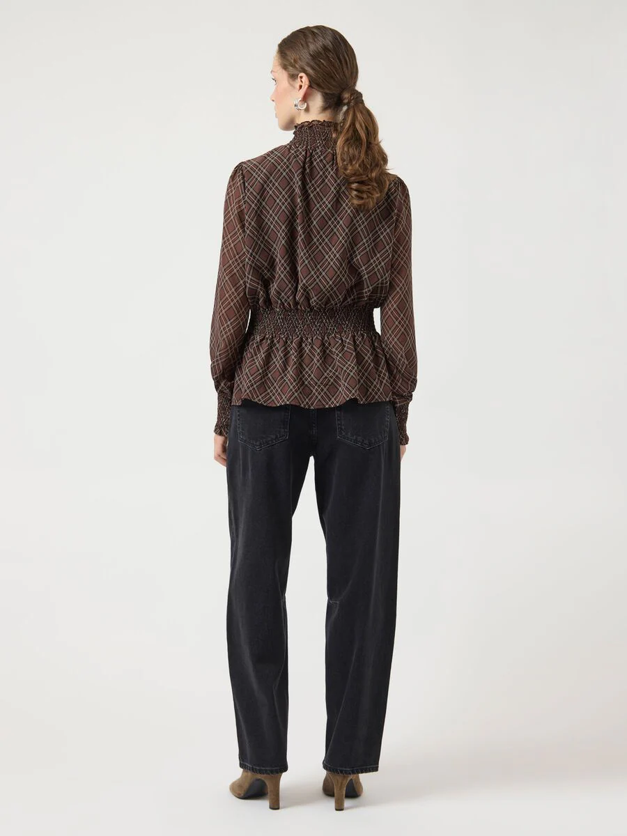 Cora High Neck Top (Sassafras/Check) - Image 5