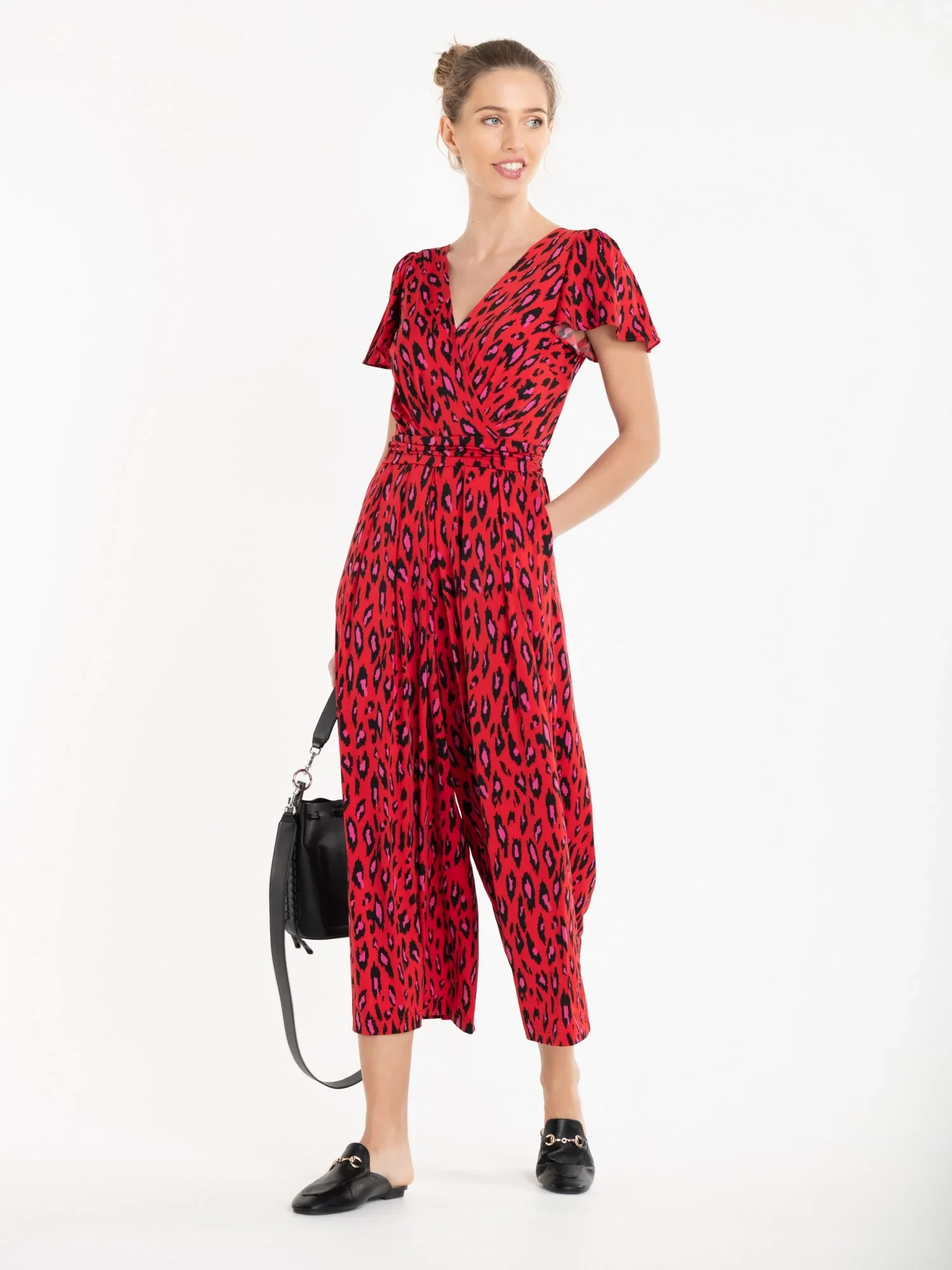 Carla Culotte Jumpsuit (Red Animal) - Image 4