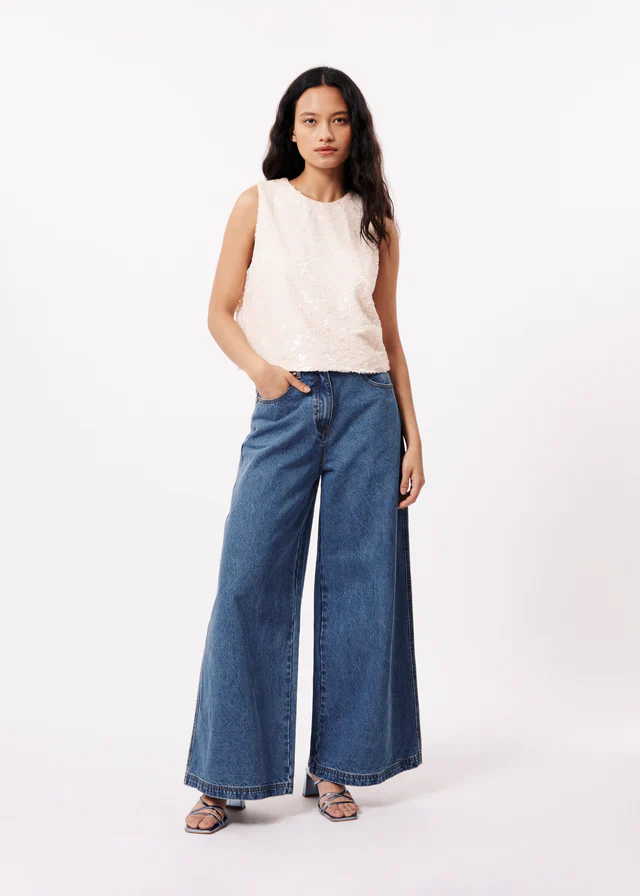 DAFNE SEQUIN TOP (CREAM)