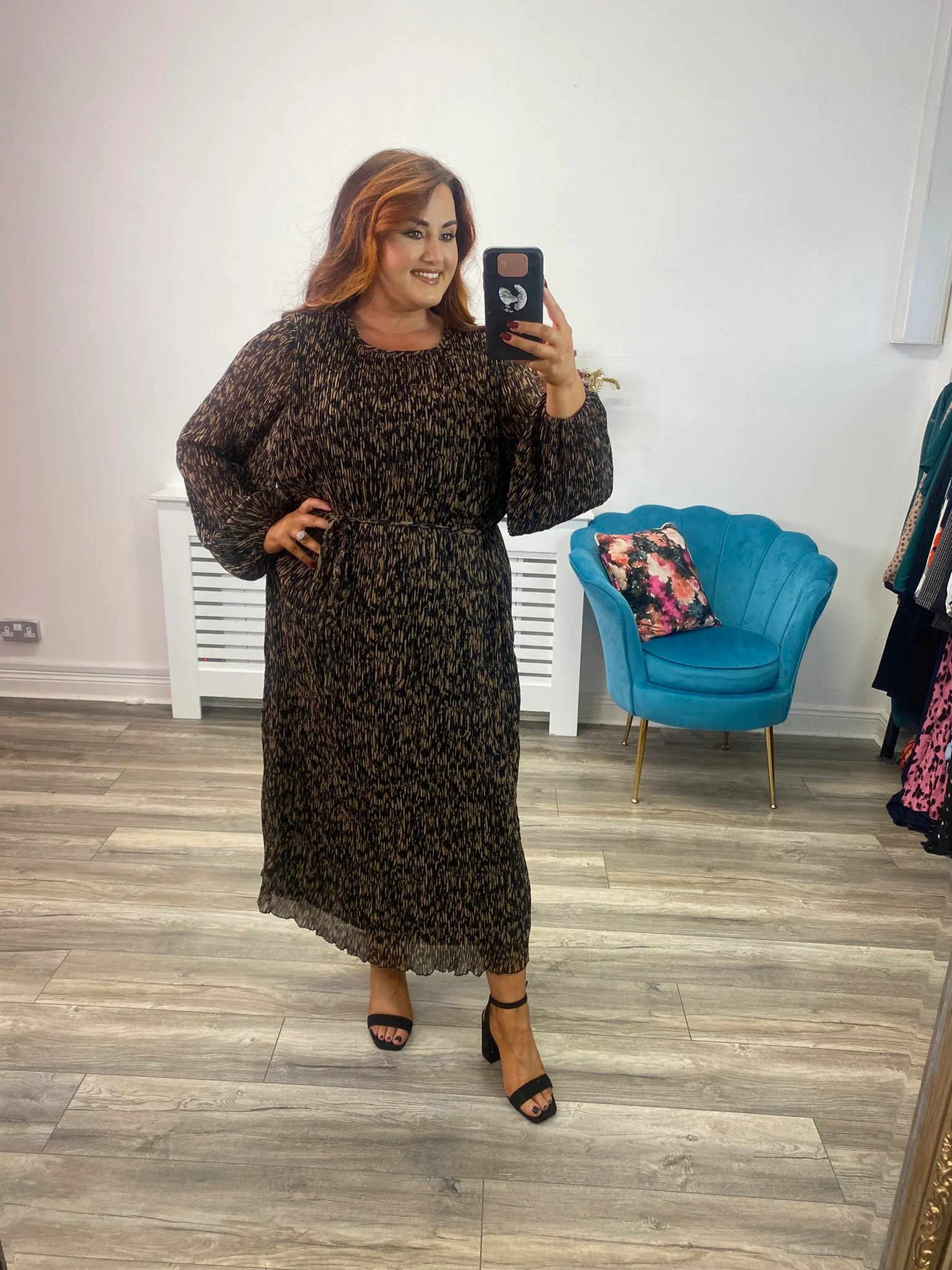 Daliana Midi Dress (Black Graphic) - Image 7