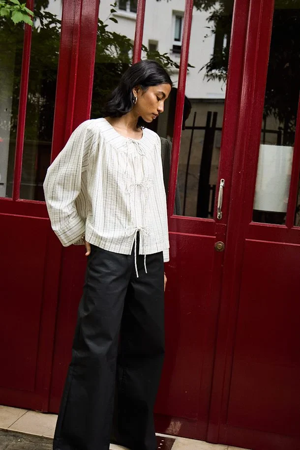 Dalin Tie-Front Top (Birch) - Image 2