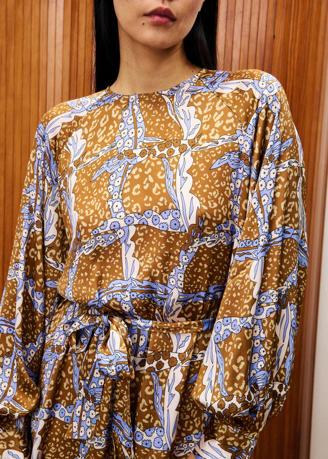 Daudet Mini Dress (Leo/Ochre) - Image 3