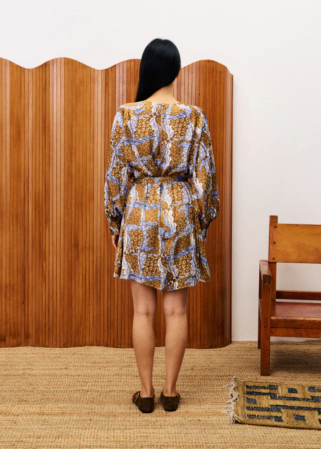Daudet Mini Dress (Leo/Ochre) - Image 4
