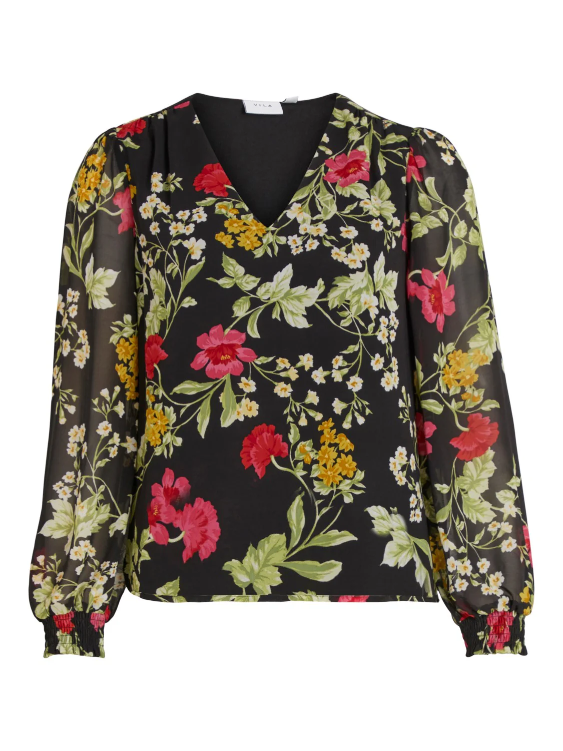 Della Top (Black/Floral)