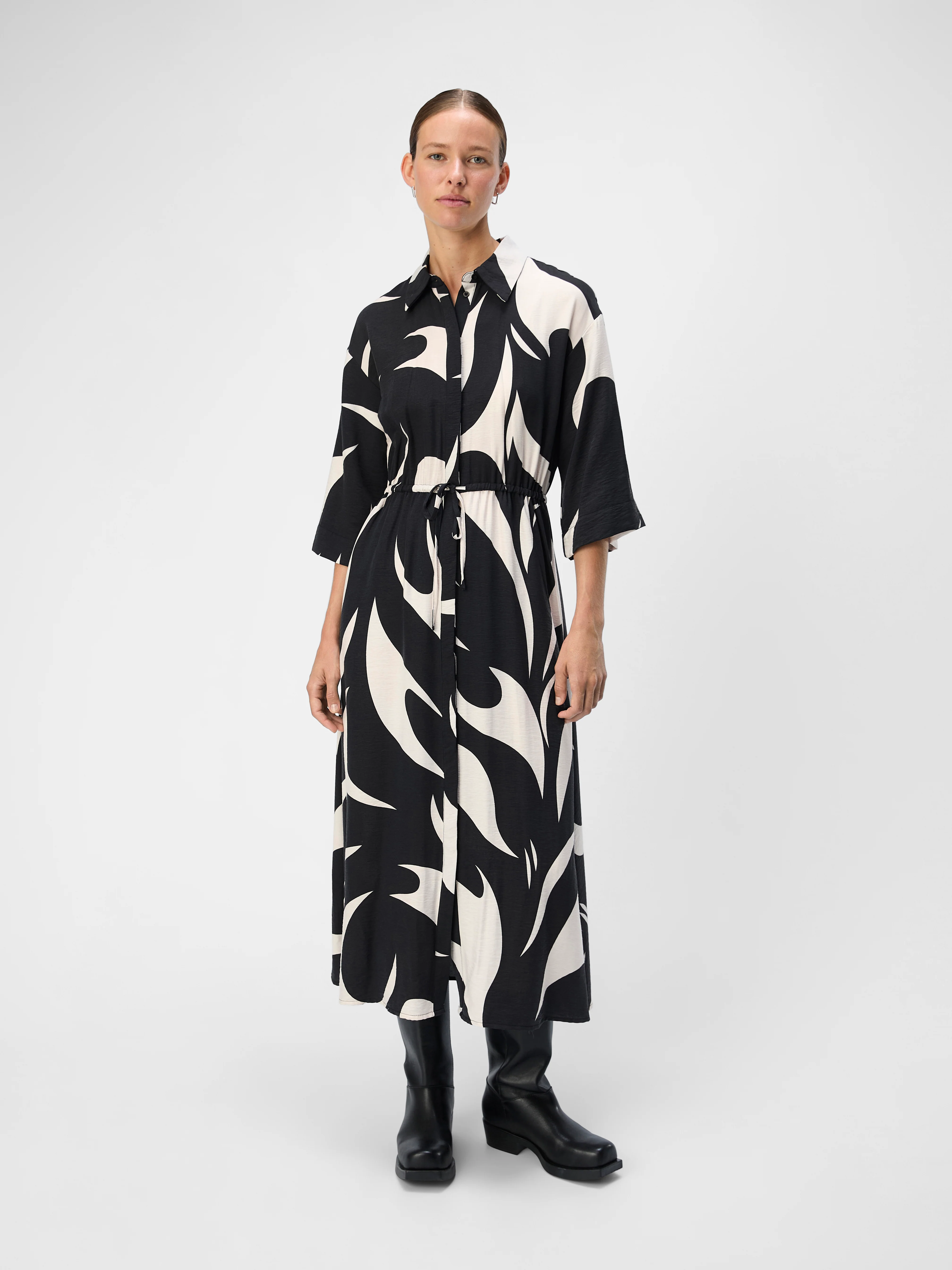 Demi Shirt Dress (Black) - Image 2