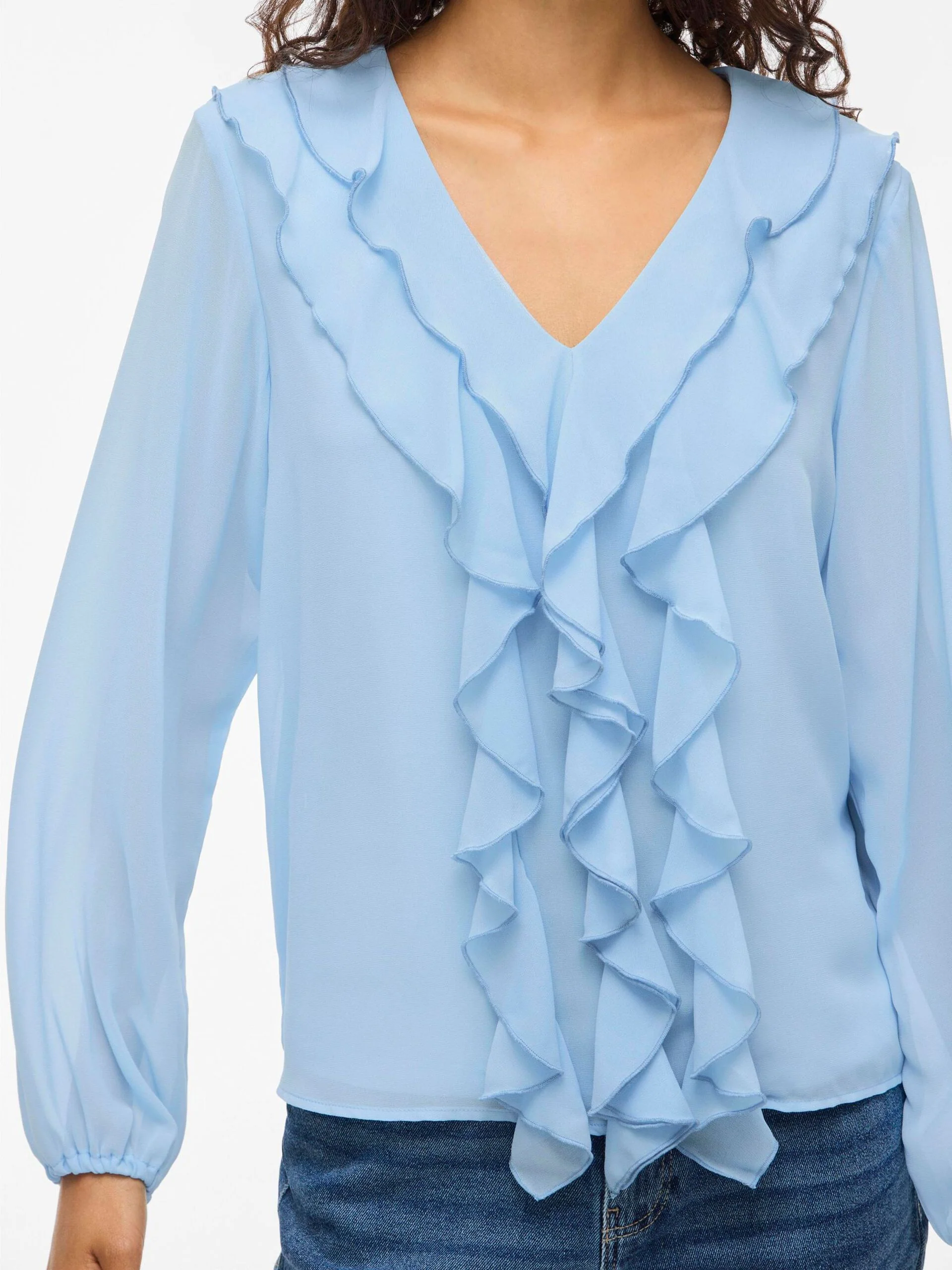Diane Frill V-Neck Top (Kentucky Blue) - Image 2