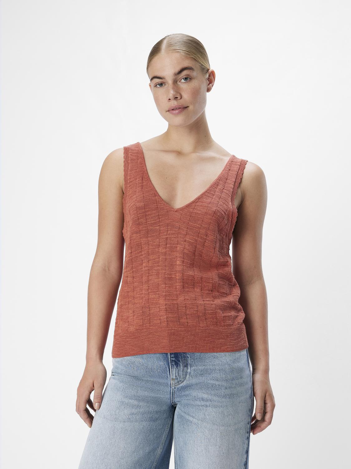 Dimka Sleeveless Knit Top (Redwood) - Image 2