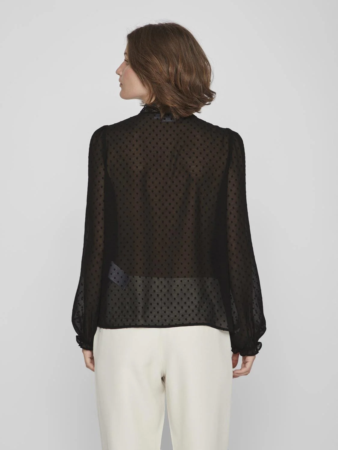 Dobba V-Neck Lace Top (Black) - Image 6