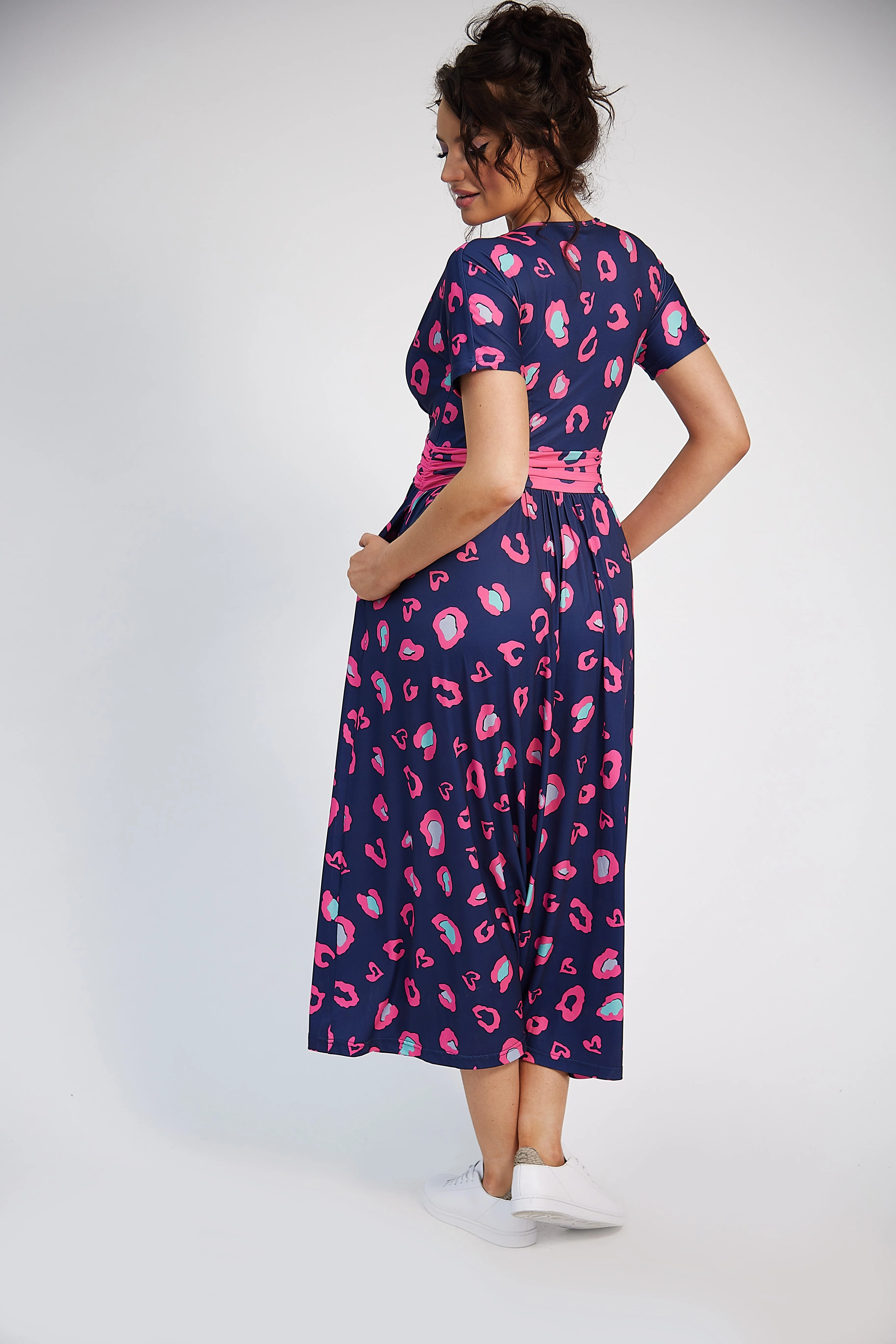 Dolores Jersey Dress (Navy Print) - Image 4