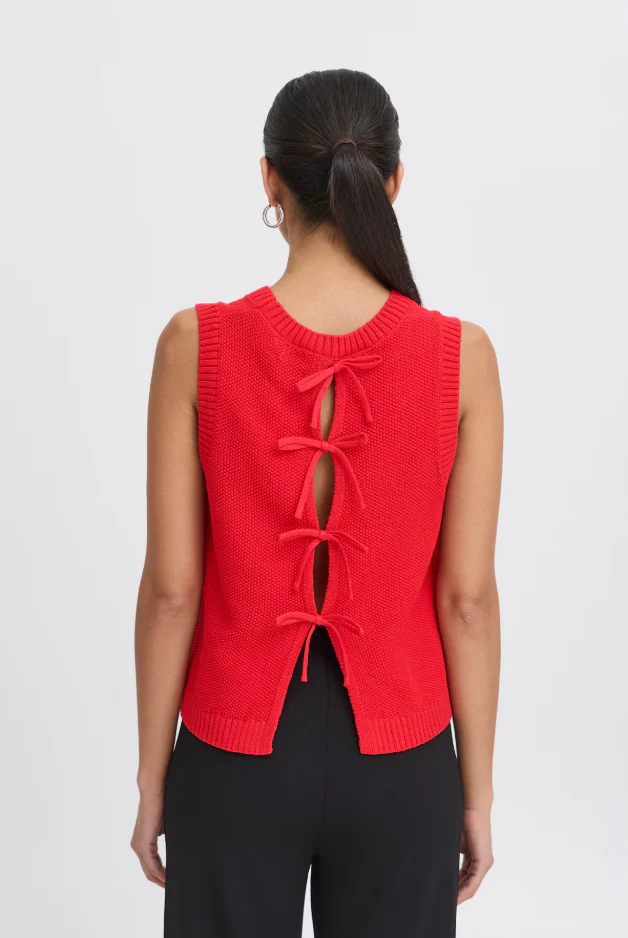 Doris Sleeveless Knit Top (Mars Red) - Image 2