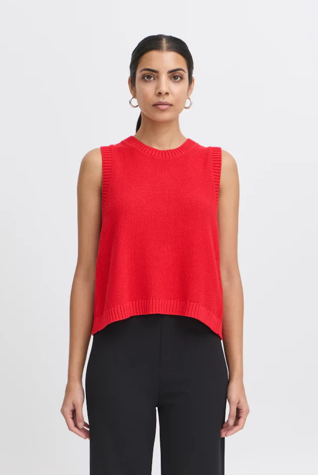 Doris Sleeveless Knit Top (Mars Red) - Image 3