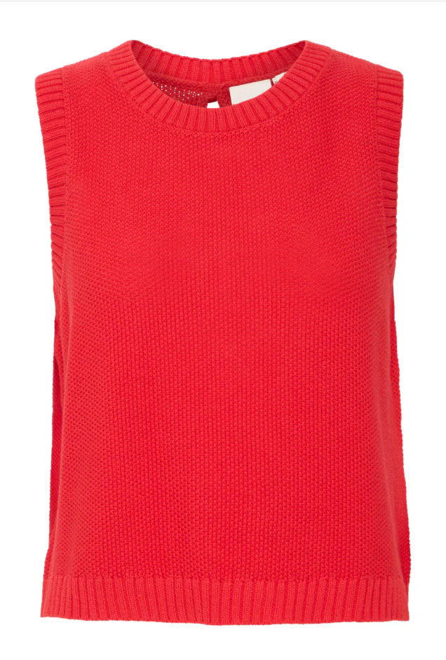 Doris Sleeveless Knit Top (Mars Red) - Image 4
