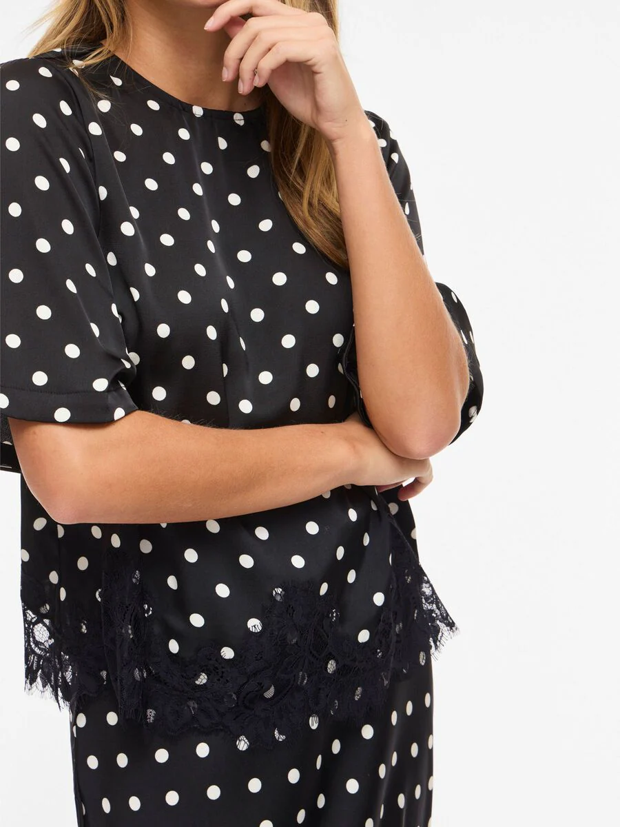 Dota Lace Top (Black/White) - Image 4
