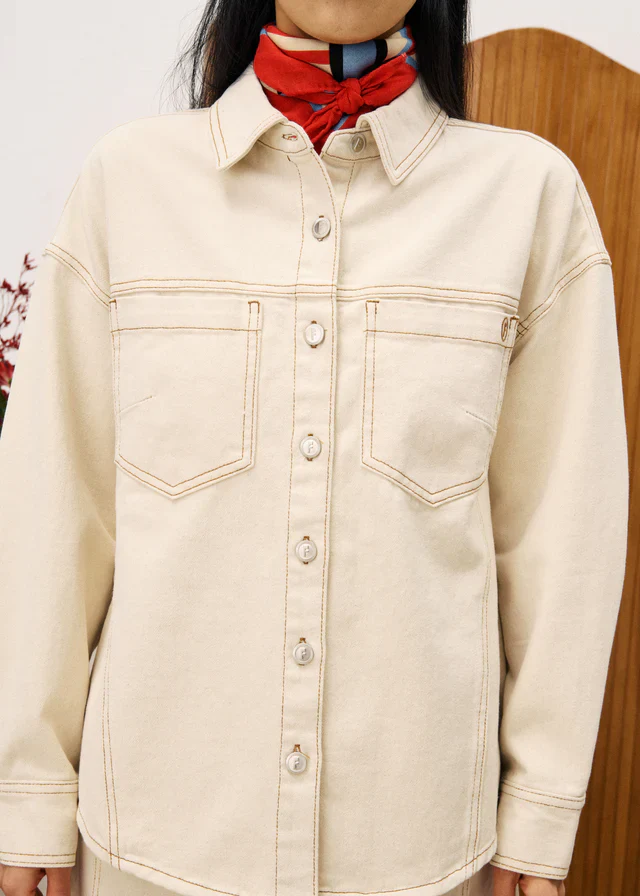 Duras Denim Shirt (Cream) - Image 3