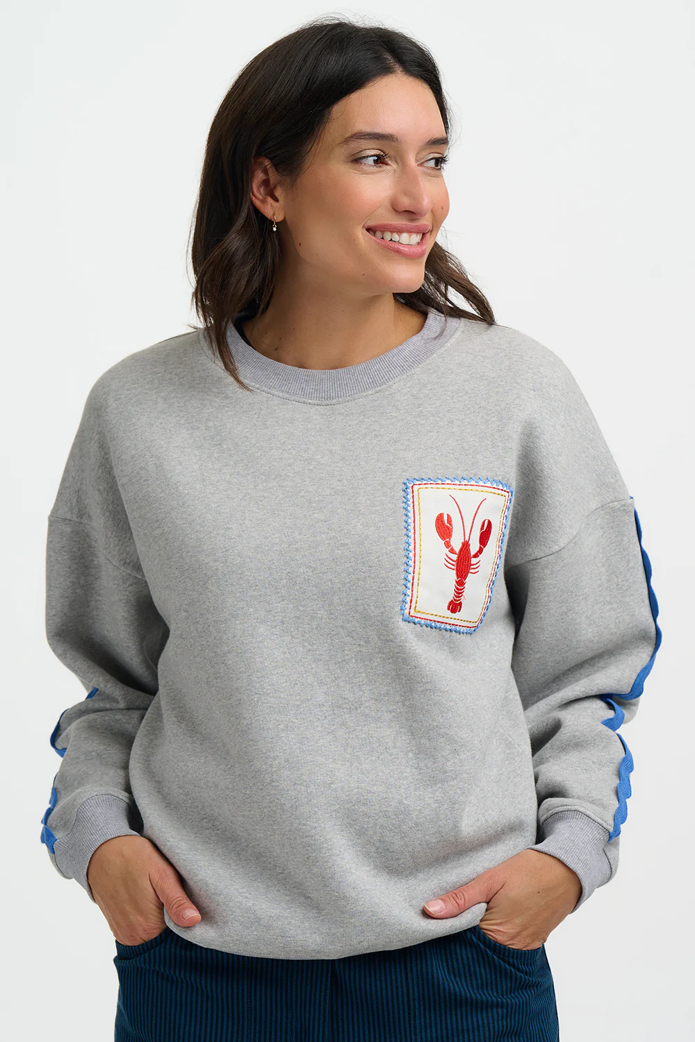 Eadie Relaxed Sweatshirt (Grey) - Image 2