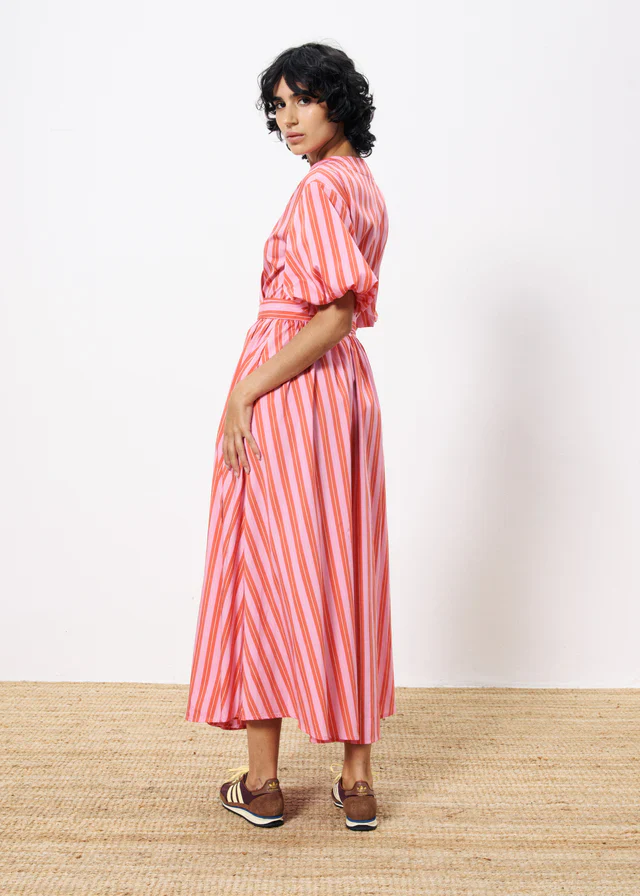 Edmonise Maxi Wrap Dress (Pink) - Image 3