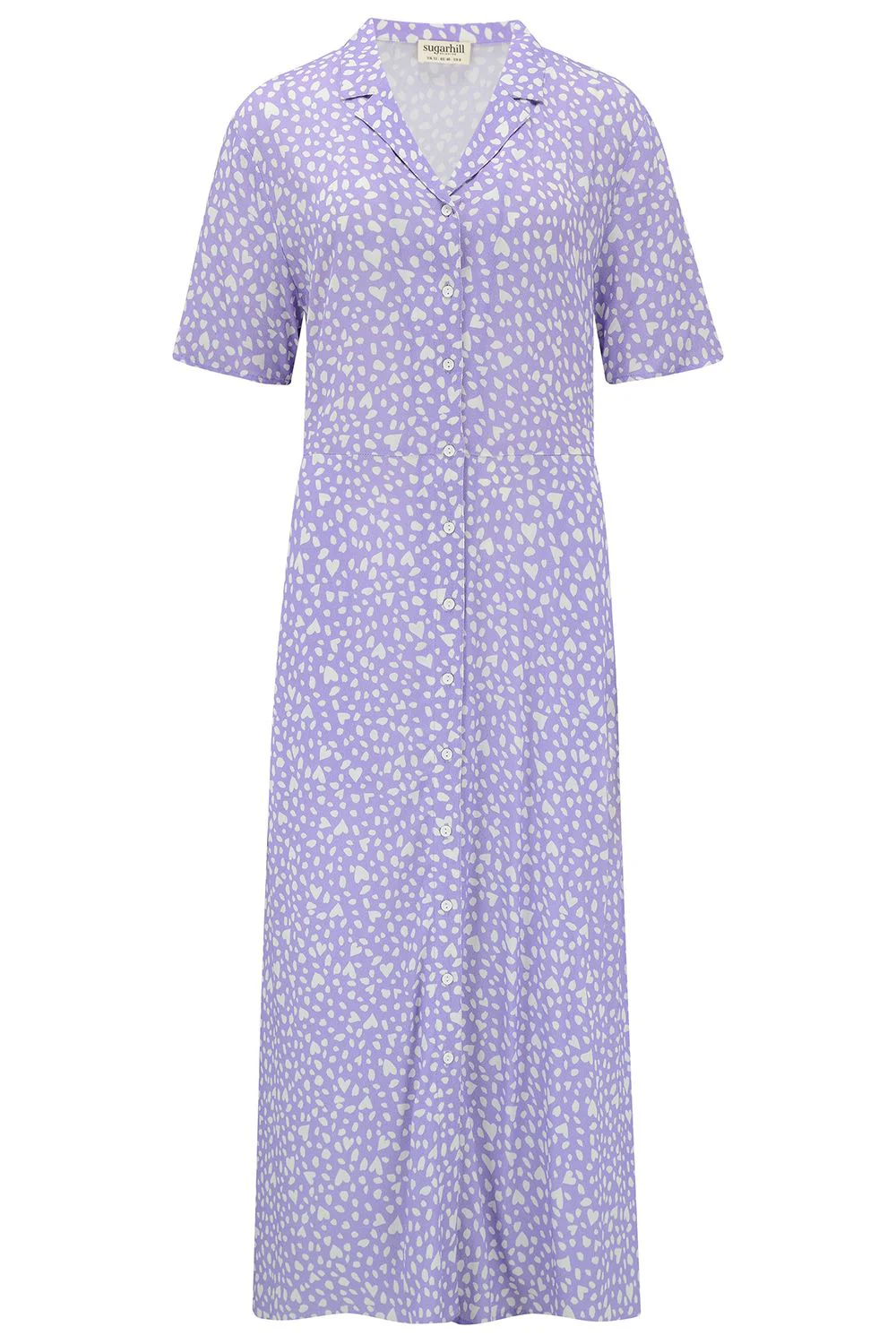 Eileen Midi Shirt Dress- Animal Pastel Love Heart (Lilac) - Image 5