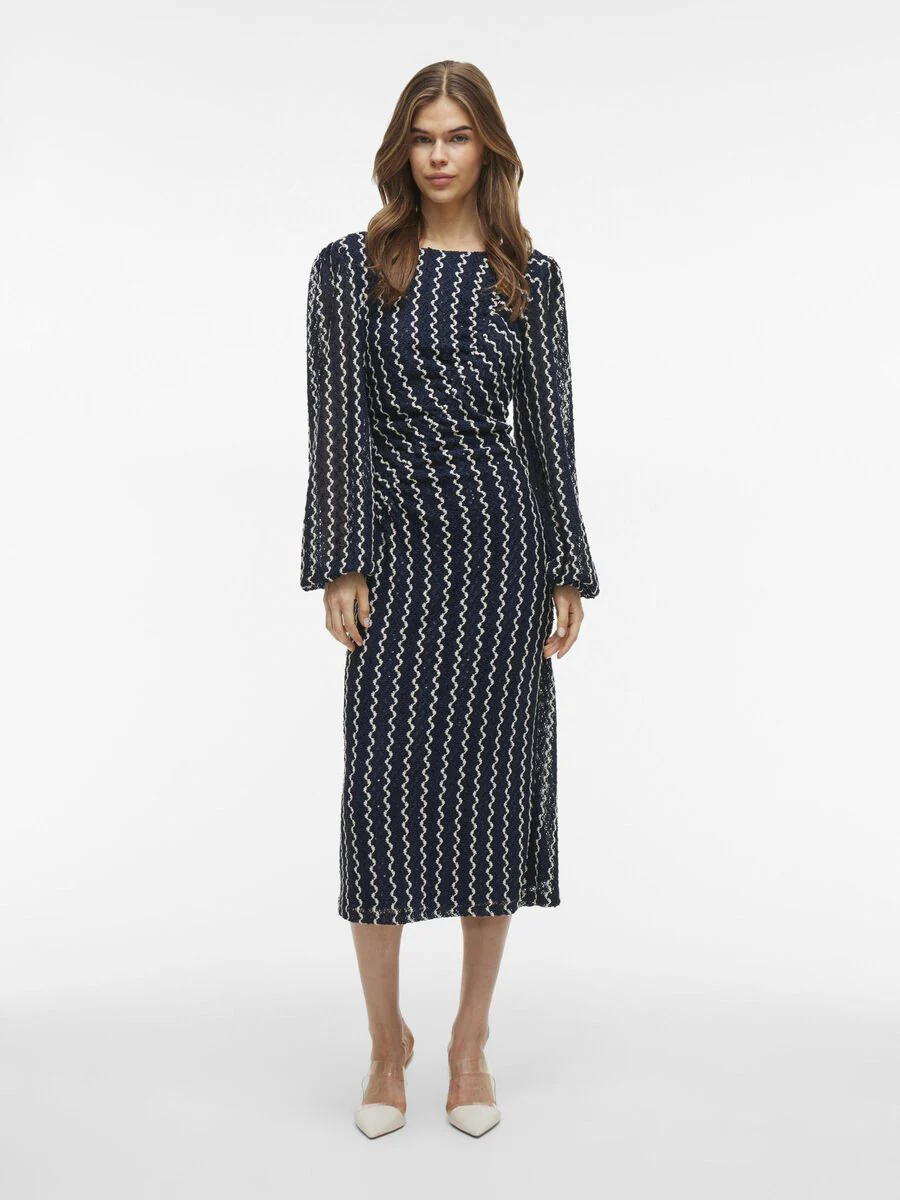 Elaine Midi Dress (Navy Blazer/Birch)
