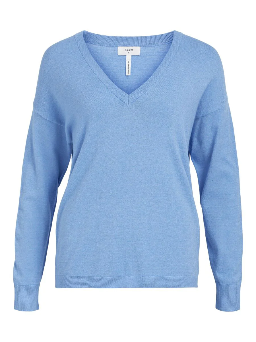 ELEANA V-NECK JUMPER (PROVENCE/MELANGE) - Image 5
