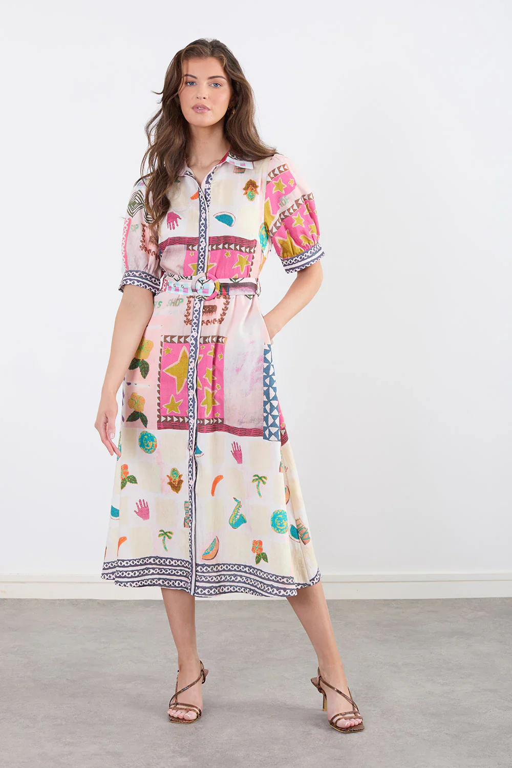 Eliza Shirt Dress (Pink) - Image 3