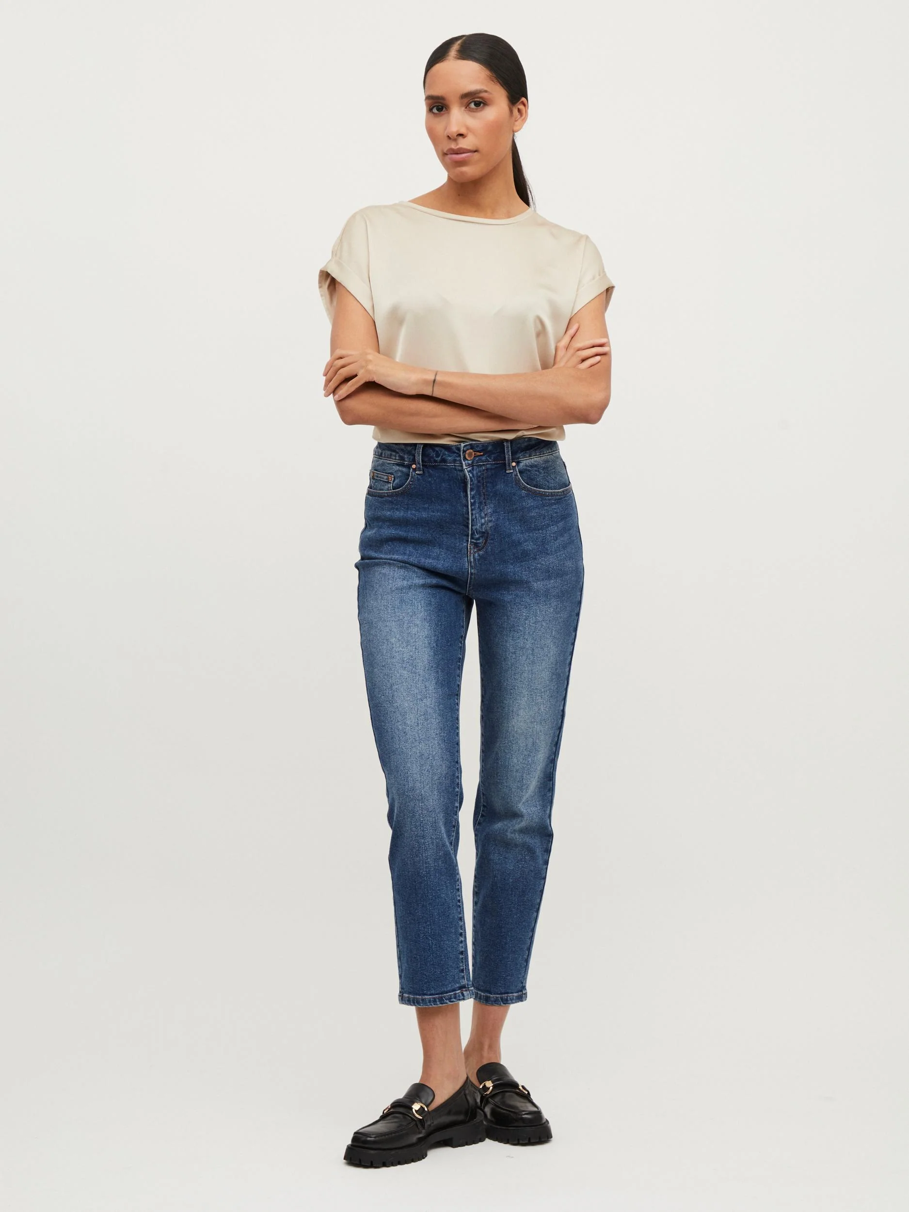Elle Satin Top (Cement) - Image 2