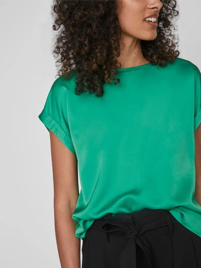 ELLE SATIN TOP (GREEN) - Image 3