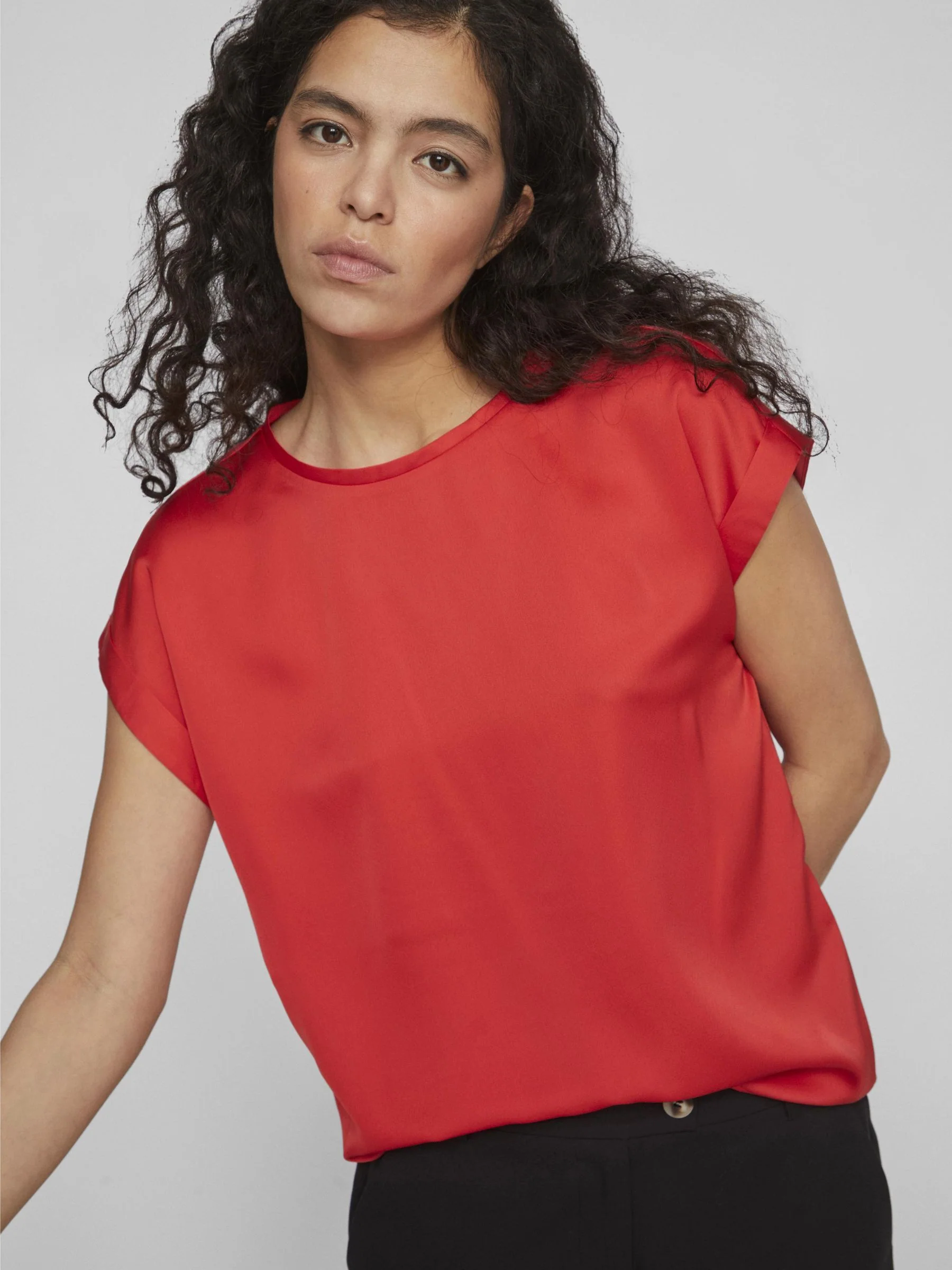 Elle Satin Top (Poppy Red) - Image 5
