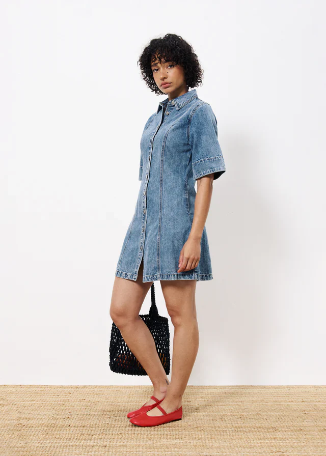 Ellyne Denim Dress (Blue) - Image 2