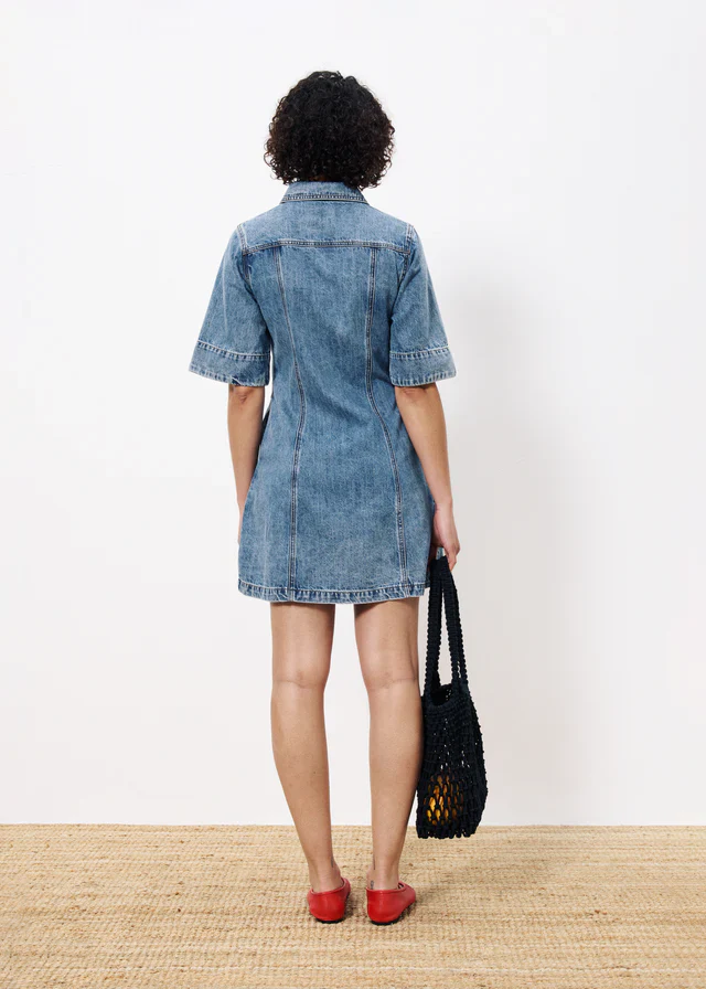 Ellyne Denim Dress (Blue) - Image 4