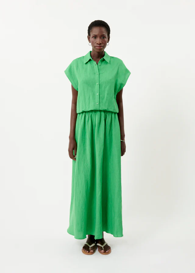 Elvan Sleeveless Shirt Top (Emerald Green) - Image 3