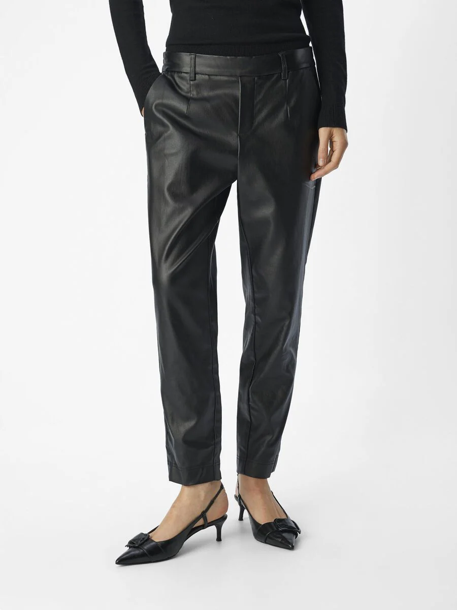 Emma Tapered Coated Pants (Black) - Image 2