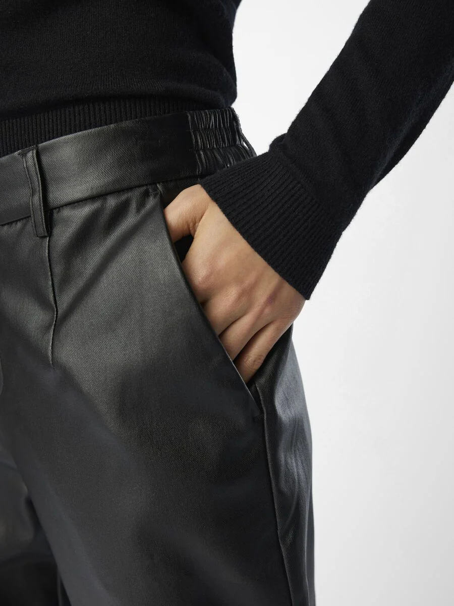 Emma Tapered Coated Pants (Black) - Image 4