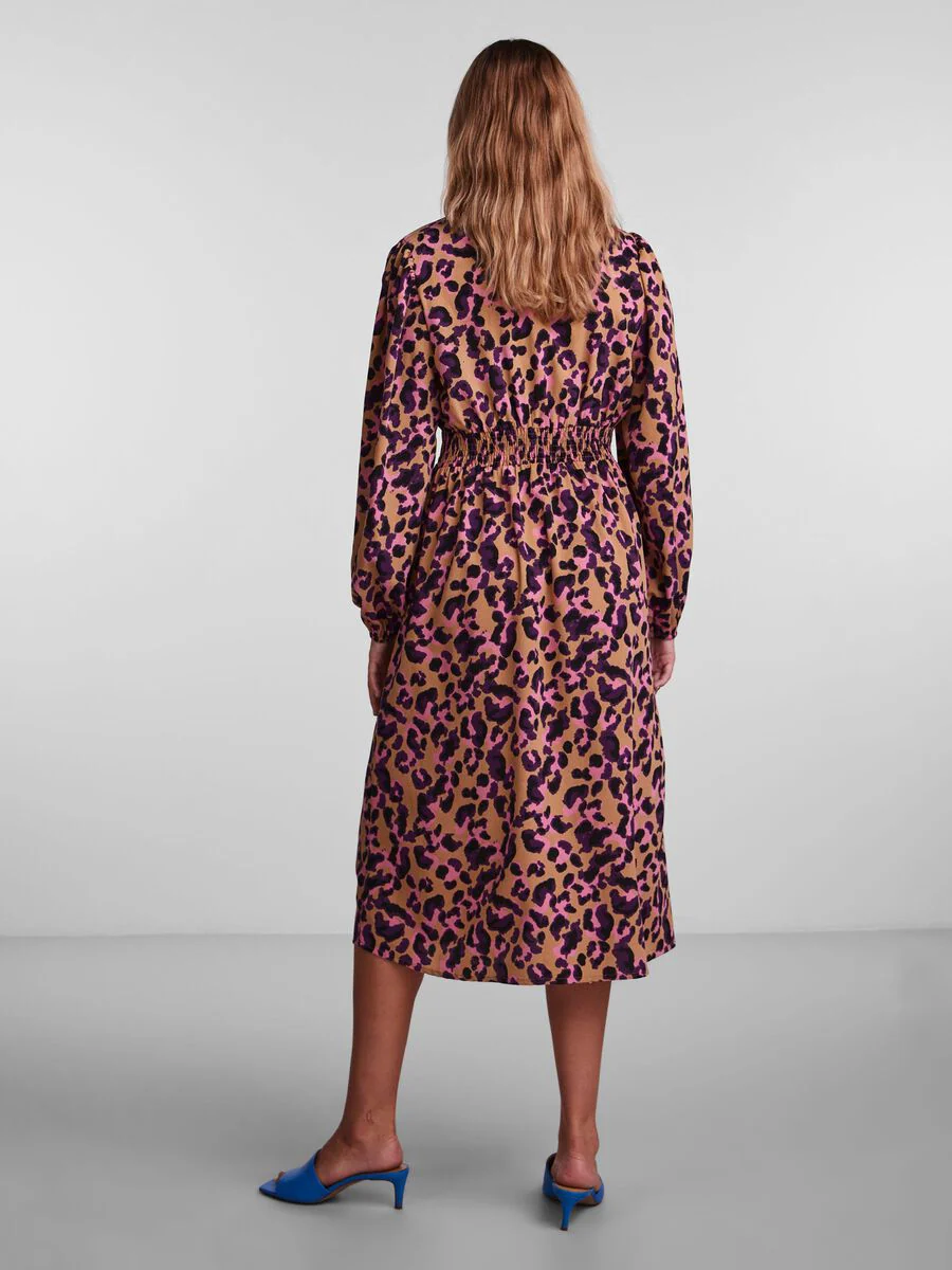 Erinn Midi Dress (Indian Tan/ Leo) - Image 2