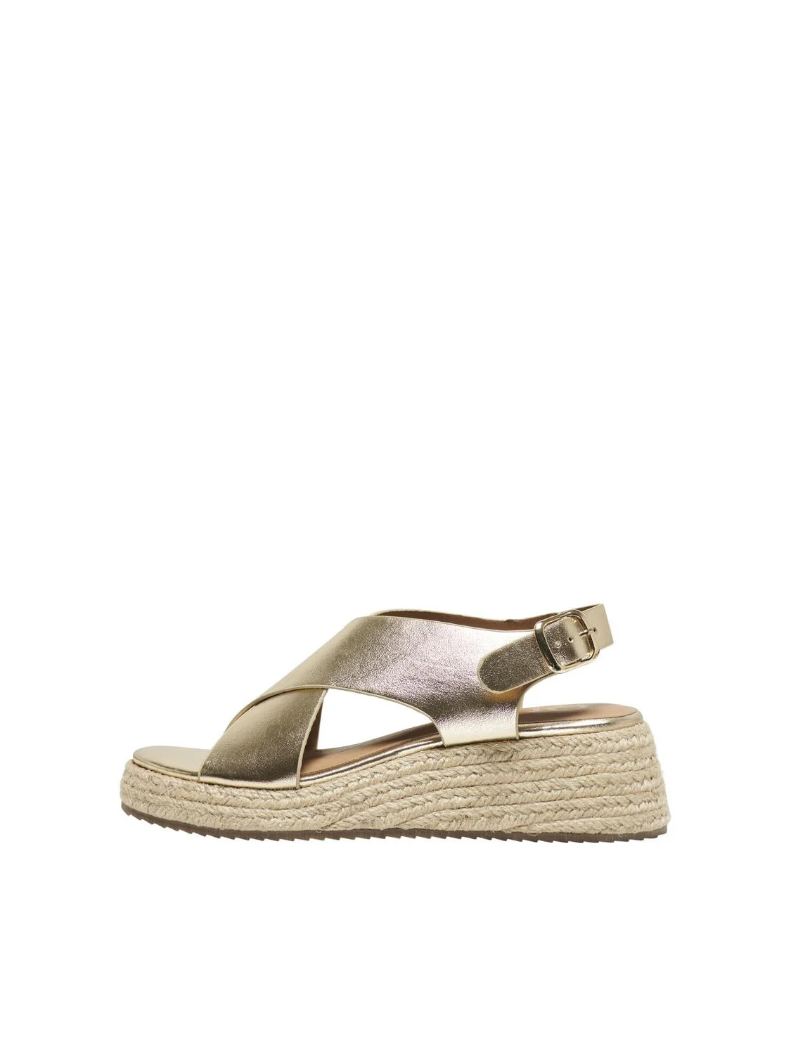 Erva Cross Strap Espadrille (Gold) - Image 4