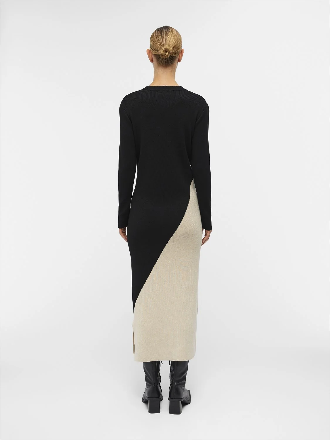 Ester Block Knit Dress (Black/Sandshell) - Image 3