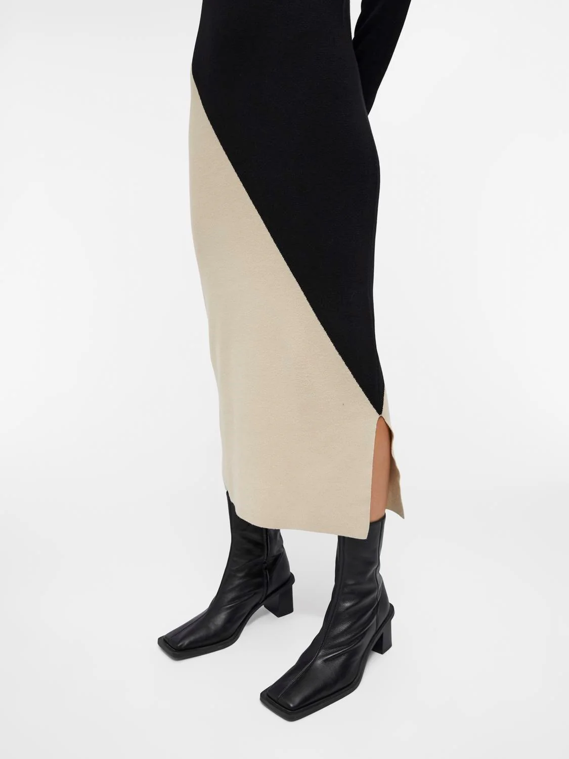 Ester Block Knit Dress (Black/Sandshell) - Image 4