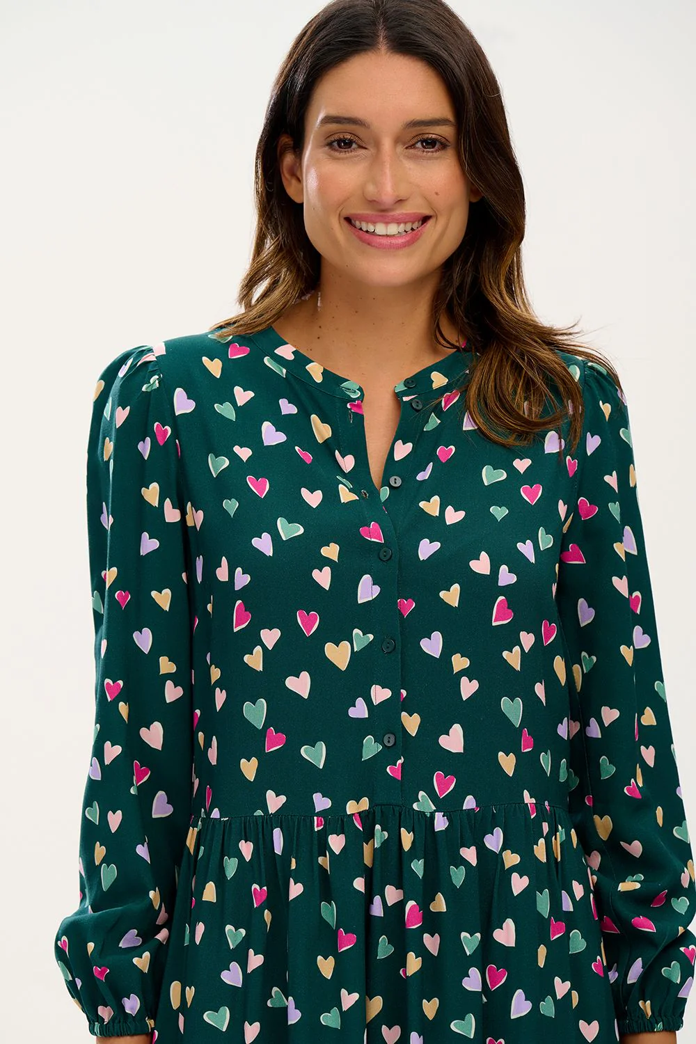 ESTHER MAXI SMOCK DRESS (GREEN) - Image 2