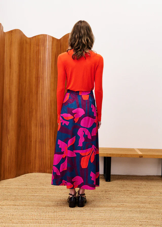 Eucalyptus Polo Neck Top (Orange) - Image 4
