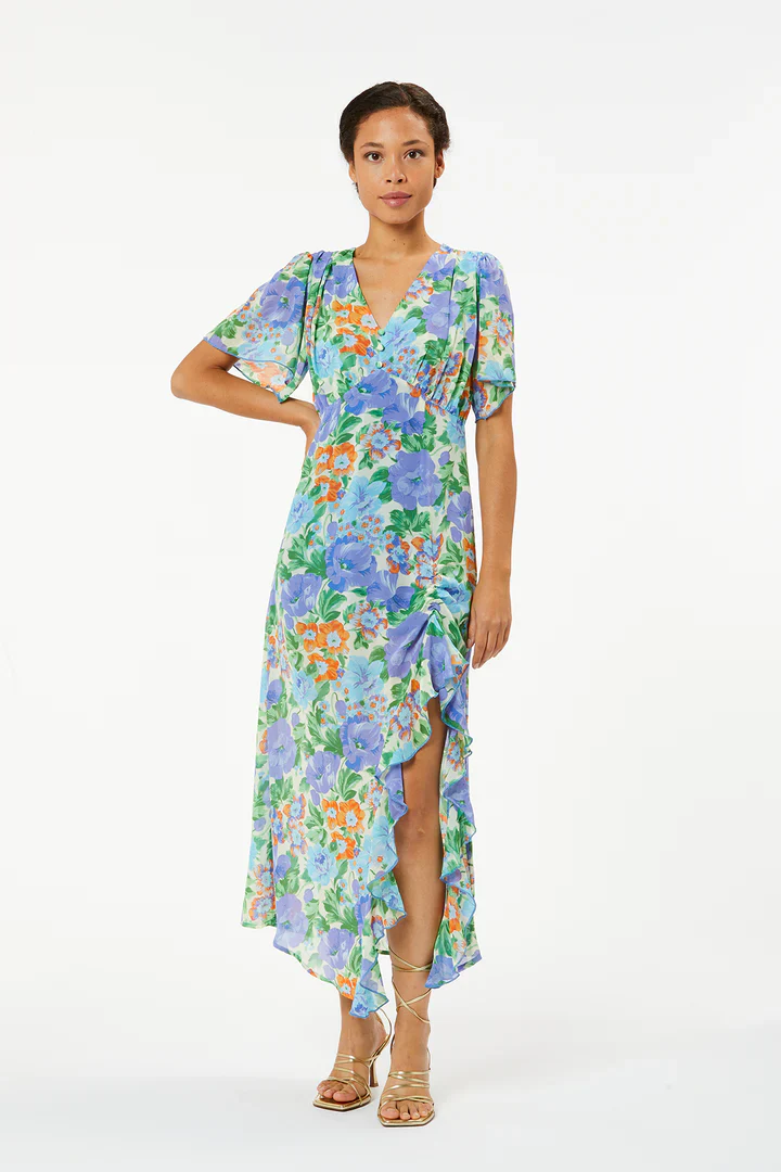 Eunice Patterned Long Dress (Purple)