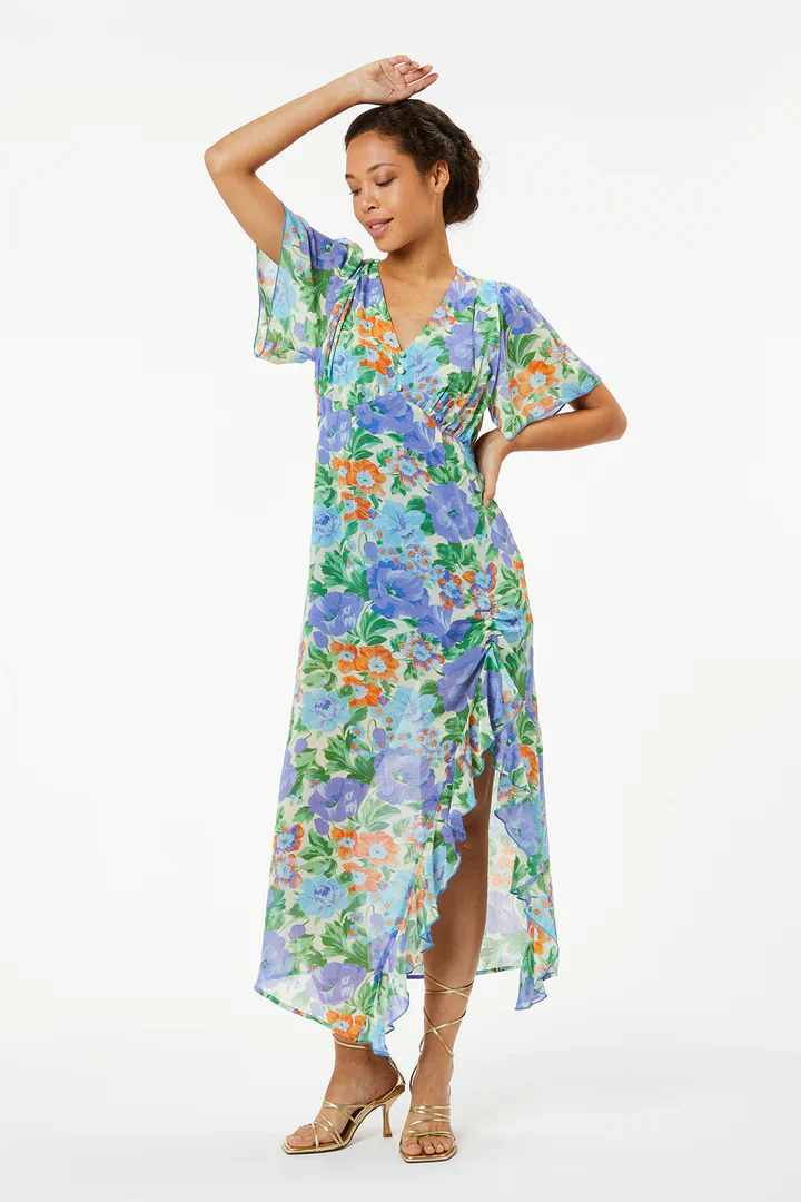 Eunice Patterned Long Dress (Purple) - Image 3