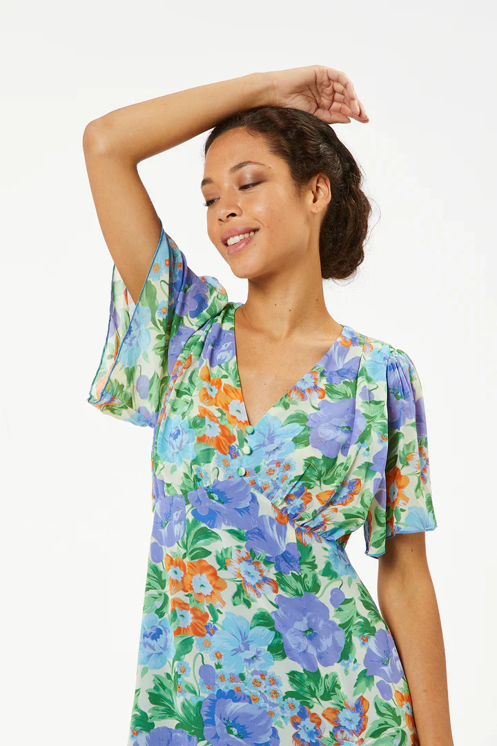 Eunice Patterned Long Dress (Purple) - Image 4