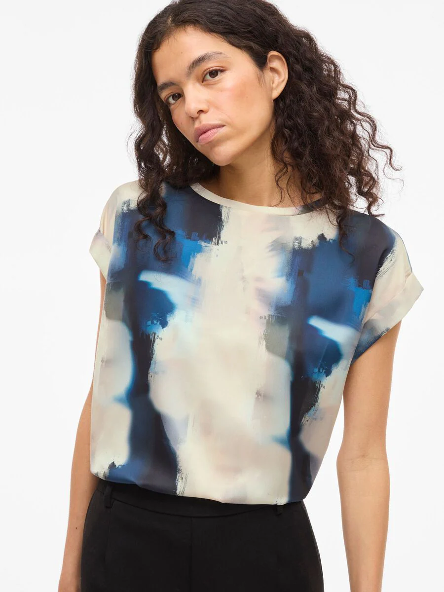 Evanne Satin Top (Navy Blazer/Hia Blue) - Image 2
