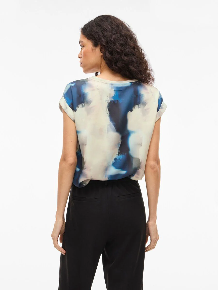 Evanne Satin Top (Navy Blazer/Hia Blue) - Image 3