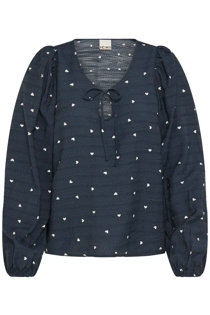 Eve Heart Top (Blue/White Hearts) - Image 2
